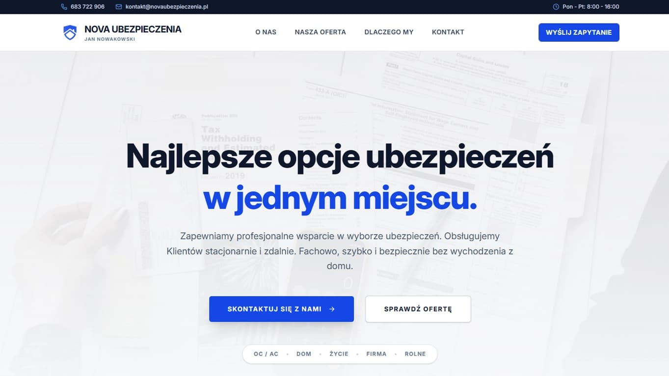 Nova Ubezpieczenia — screenshot